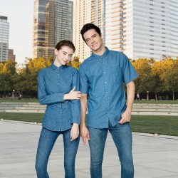 D02 Denim Shirt Men Short Sleeve